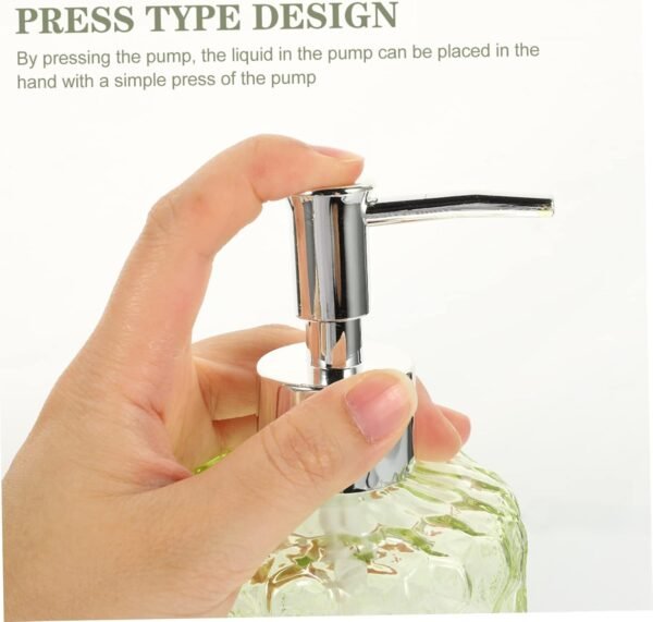 Glass Bottle Lotion Pump Bottle Hand Soap Container Lotion Travel Container Body Wash Dispenser Travel Cosmetic Containers Shower Gel Dispenser Shampoo Lotion Dispensers Green - Image 5