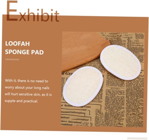 6 Pcs Bath Towel Cleaning Sponges Cleaning Scrubber Luffa Pad Sponge Sponges for Cleaning Gloves for Cleaning Natural Dish Sponge Face Cleansing Sponge Body Scruber Beige Loofah - Image 2