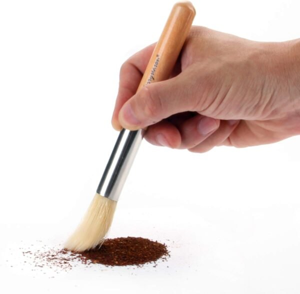 Coffee Grinder Brush Espresso Supply Maker Cleaning Brush, Wood Handle & Natural Bristles Dusting Brush Espresso Accessories for Home Kitchen Barista Tool - Image 2