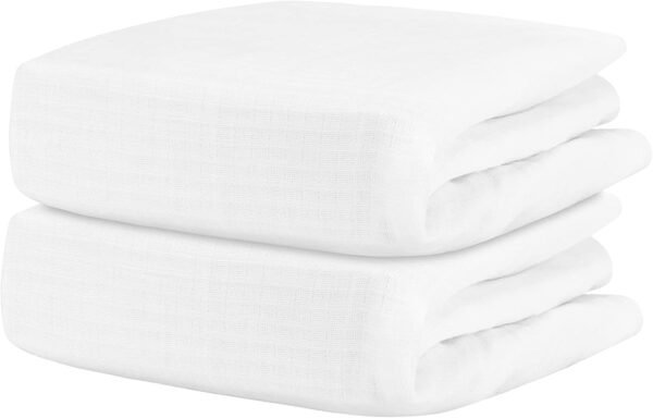 Newton Baby Organic Fitted Crib Sheets (2-Pack) - 100% Breathable and Ultra-Soft, 100% Organic Muslin Cotton, Fits All Standard Cribs, White…