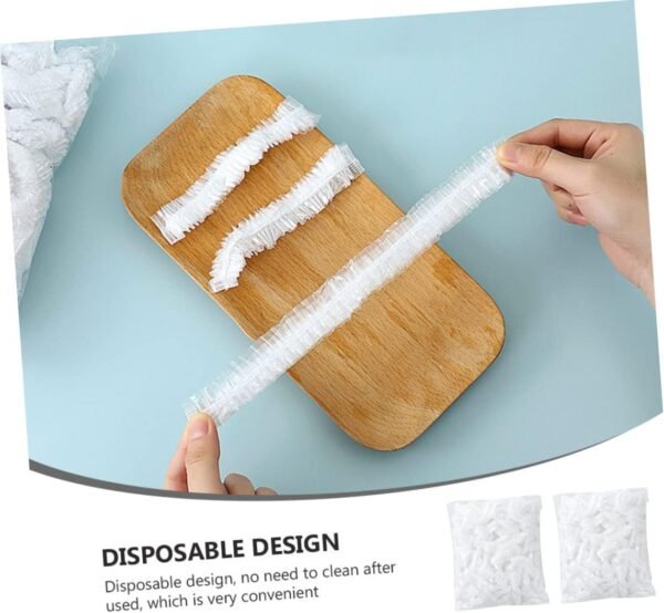 3sets Disposable Elastic Dish Covers Translucent Food Bowl Covers Elastic Food Covers Clear Reusable Dish Covers Elastic Bowl Covers Clear Bathing Caps Plastic 200pcs*3 - Image 8