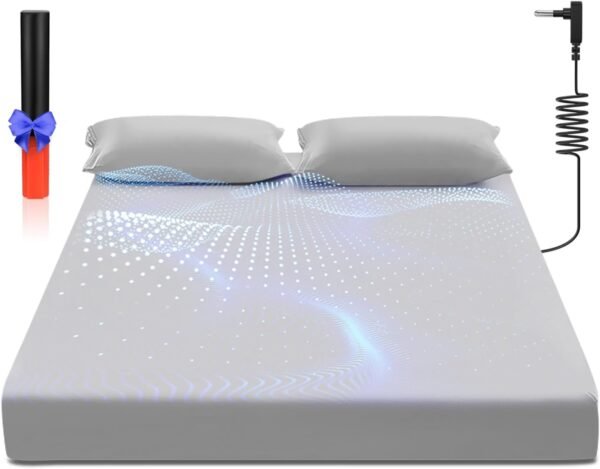 Grounding Sheet, 90% Organic Cotton+10% Pure Silver Organic Fitted Grounded Sheet for Improved Sleep, Pain Relief - Earth Connected Bedding (Gray, Queen(60 * 80 * 15inch))