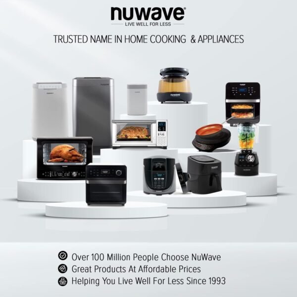 Nuwave Cast Iron Grill, 12.42”x10.21” Non-Stick Grilling Surface, Deep Grill Ridges, Pre-Seasoned, Stay-Cool Silicone Handles, Easy-to-Clean,Oven Safe,Stovetop,BBQ,Fire & Smoker,Induction-Ready,Black - Image 8