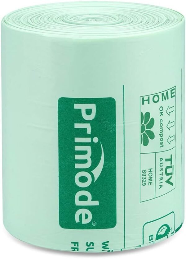 Primode Compostable Bags, 8 Gallon (30L) Food Scraps Yard Waste Bags, 100 Count, Extra Thick 0.85 Mil. ASTM D6400 Compost Bags Small Kitchen Trash Bags, Certified by BPI & TÜV AUSTRIA - Image 5