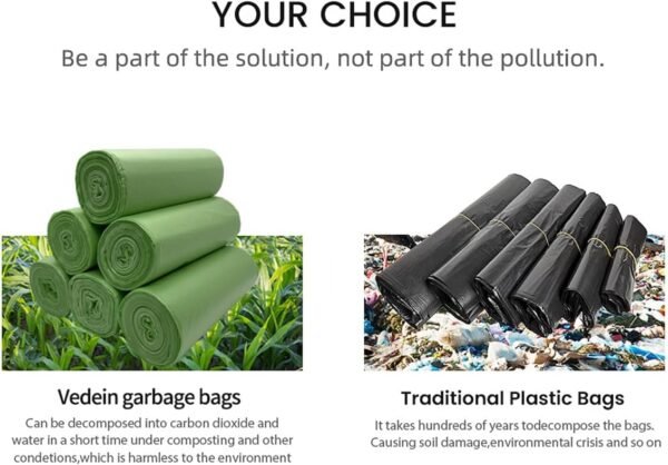 13 Gallon Tall Kitchen Garbage Bags 30Count Unscented Trash Can Liners 50 Liter Medium Wastebasket Bags for Bathroom Home Bedroom Office Garbage Can (Green-30 Count(Pack of 2)) - Image 8