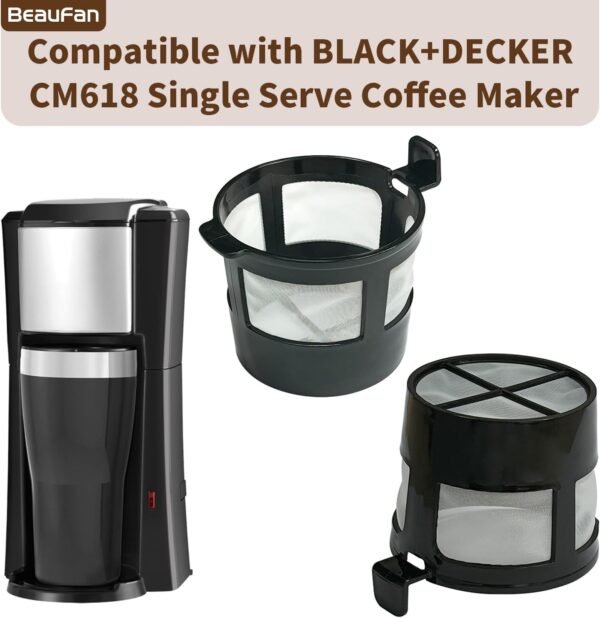 1 Pack Reusable Coffee Filter Compatible with BLACK+DECKER CM618 Single Serve Coffee Maker - Image 2