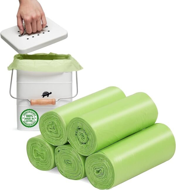 Small Trash Bags 1.2 Gallon, 120 Count Bathroom Garbage Bags, Compost Trash Bags for 1-2 Gallon Trash Can, Small Trash Bags Bathroom Strong and Tough for Kitchen Office