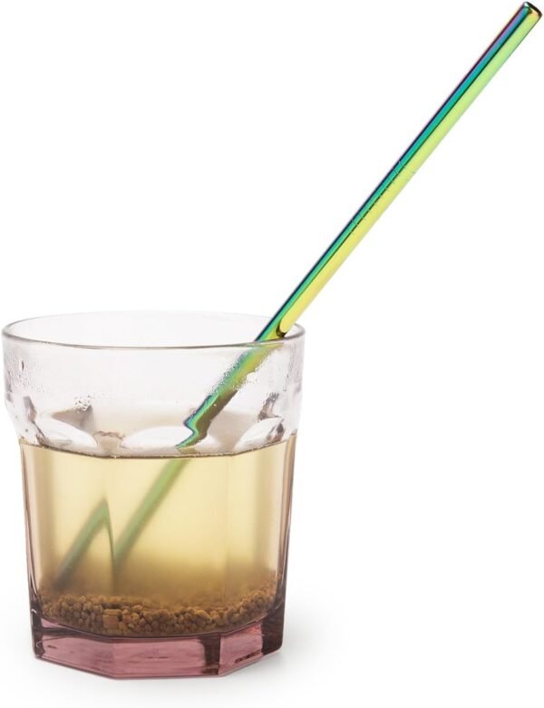 Stainless Steel Straws Iridescence Colors, Fits 30 oz Tumbler, Extra Long Reusable Ecofriendly (30oz, Straight) - Image 6