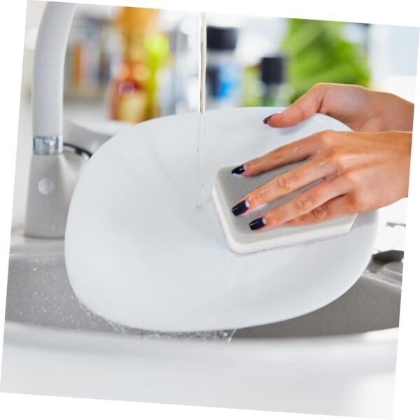 10pcs Three-Layer Scouring Sponge Kitchen Scrubbers Kitchen Cleaning Sponges Non Scratch Sponges Sink Sponge Washing up Natural Sponge Dish Scrub Brush Pot Cleaning Pads Wipes Grey - Image 4