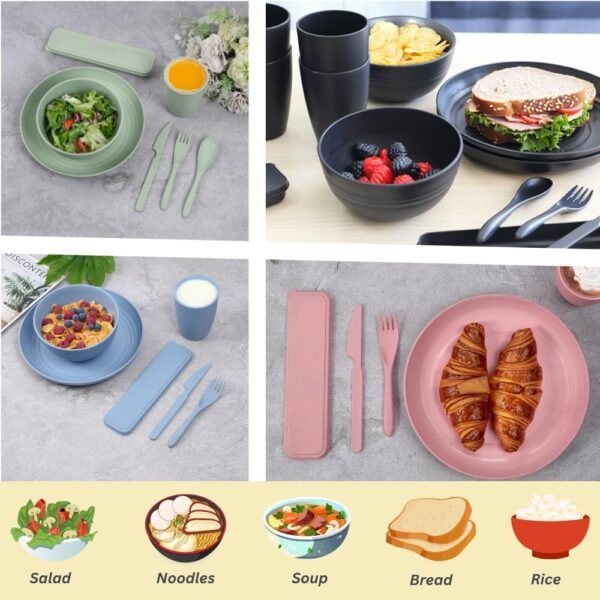 ECOSTAR Lunch Utensils set for work, BPA-Free and Eco-friendly Knife Spoon Fork, Travel Utensils for Office, Dorm, and On-the-go (Pink, 1) - Image 5