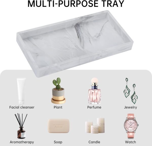 Soap Dispenser Tray, Vanity Tray, Bathroom Tray, Kitchen and Home Decor, Soap Dish Sponge Holder, Kitchen Sink Tray, Perfume Tray - Image 6