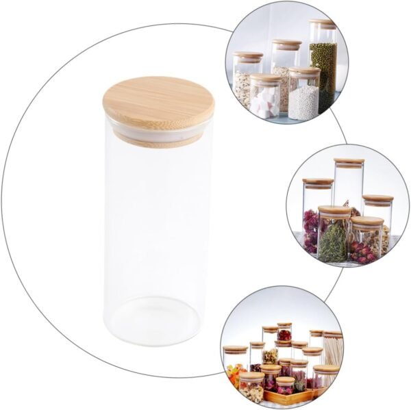 Ciieeo 2pcs Sealed Jar Mason Jar Food Jar Kitchen Canisters Sealed Food Canisters Coffee Bean Storage Jar Candy Containers Clear Containers Cookie Containers with Lids Tea Tins Can Glass - Image 9