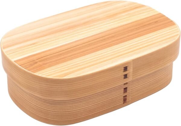 Bentowappa A-18-272304 Wooden Bento Box, Cedar Wood, Approx. 7.5 x 5.1 inches (19 x 13 cm), Lunch Box, Single Tier, Square, Natural