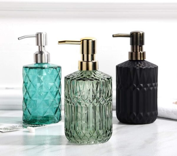 Soap Dispenser with Pump, Refillable Liquid Hand Soap Dish Soap Dispensers for Bathroom Counter, Kitchen Sink (Green) - Image 6