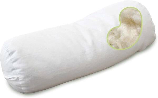 Bean Products Neck Roll Organic Kapok Pillow - 4" x 12" - Organic Cotton Zippered Shell - Made in USA