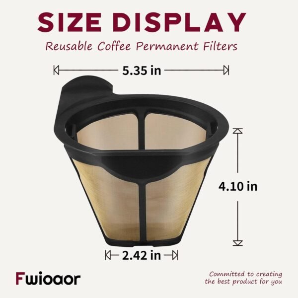 Replacement Parts Cone Reusable Coffee Permanent Filters, Compatible with Ninja Coffee Maker CM300/305/401|CP300/301/305/307/307C(2-Pack) - Image 2