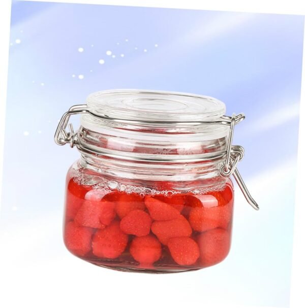 Square Glass Containers Lip Gloss Containers Kitchen Storage Jars Storage Jars Container Food Storage Container Coffee Bean Storage Can Clear Container Candy Containers Seal Pot - Image 3