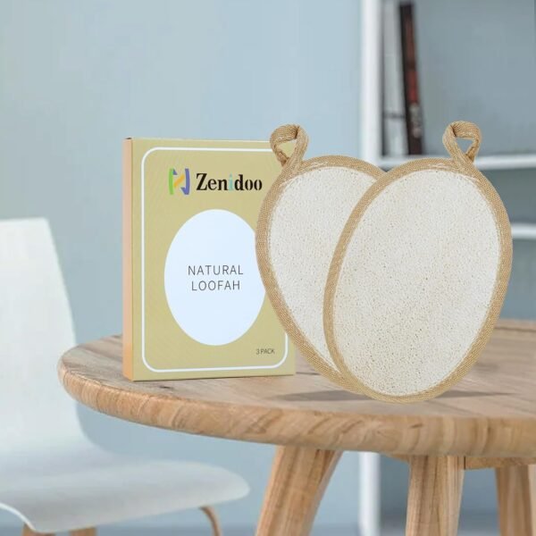 Exfoliating Loofah Sponge Body Scrubber（3 Pack),Zenidoo Natural Loofah Pads Bath Shower Loofa Sponge for Women and Men,Made with Eco-Friendly and Biodegradable Luffa Pads,Large Size - Image 3