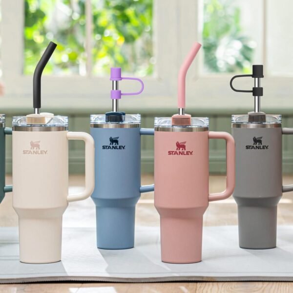 Metal Straws for 40 oz Stanley Cup, Reusable Stainless Steel Straws with Silicone Tips, 6 Pcs Extra Long Replacement Straws for 40 oz Tumbler and Clean Brush - Image 7