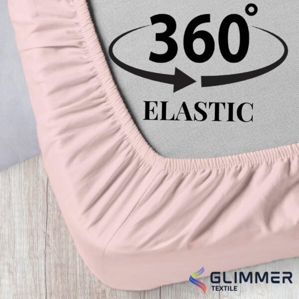 1PC Fitted Sheet| Organic Cotton| 1000 TC| | Twin Size (39"X75") with 24" INCH DEEP Pocket| Skin Friendly|Comfy & Very Soft| Wrinkle Free| Peach - Image 5
