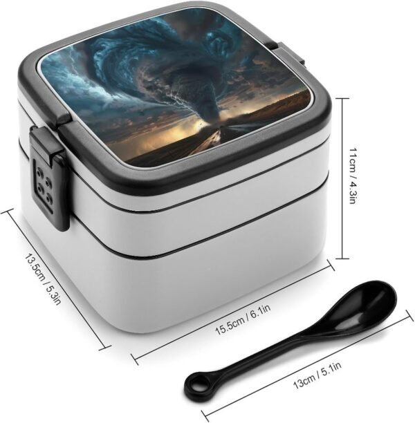 Tornado Natural Disaster Lunch Box Bento Box Detachable Double Lunch Box Containers for Adult - Image 2