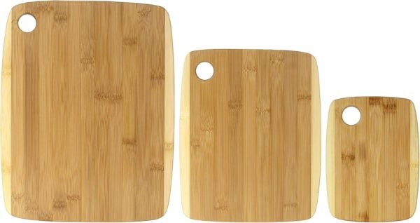 Totally Bamboo 3-Piece Two-Tone Bamboo Serving and Cutting Board Set - Image 6