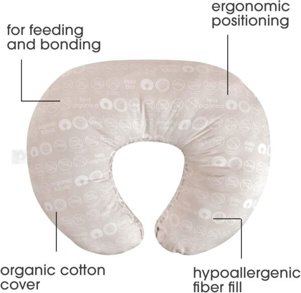 Boppy Nursing Pillow Organic Bare Naked Original Support, Boppy Pillow Only, Nursing Pillow Cover Sold Separately, Nursing Essentials for Bottle and Breastfeeding, with 100% Organic Cotton Fabric - Image 2