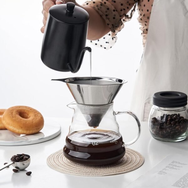 YOLIFE Pour Over Coffee Filters 2 PCS, Stainless Steel Coffee Filter, Paperless Reusable Cone Coffee Filter Dripper - Image 7