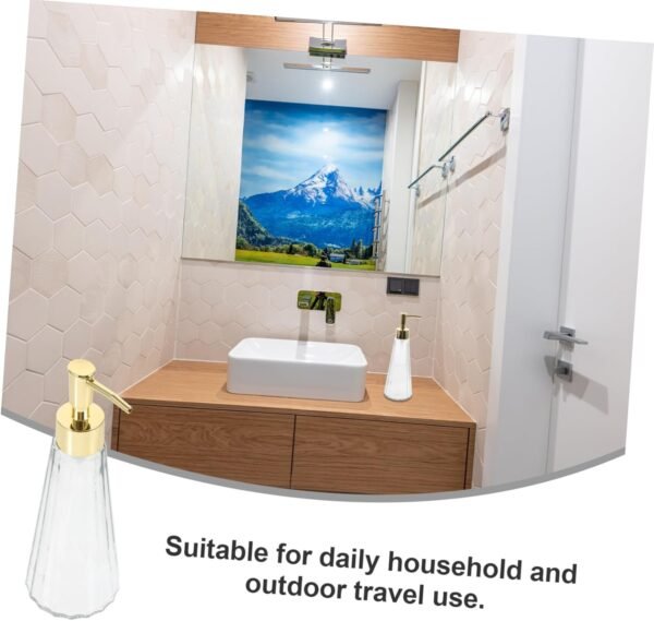 Cabilock Glass Lotion Bottle Hand Dispenser Soap Container Lotion Dispenser Hand Soap Dispenser Bathroom Accessories Glass Soap Dispenser Soap Dispenser Bottle Home Soap Bottle Pp - Image 6