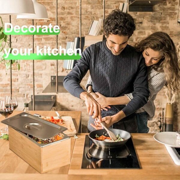 Compost Bin Kitchen with lid, As Indoor Compost Bin with Stainless Steel Insert, Countertop Compost Bin- 1.6 Gal Smell Proof,Indoor Large Compost Bin Kitchen… - Image 5