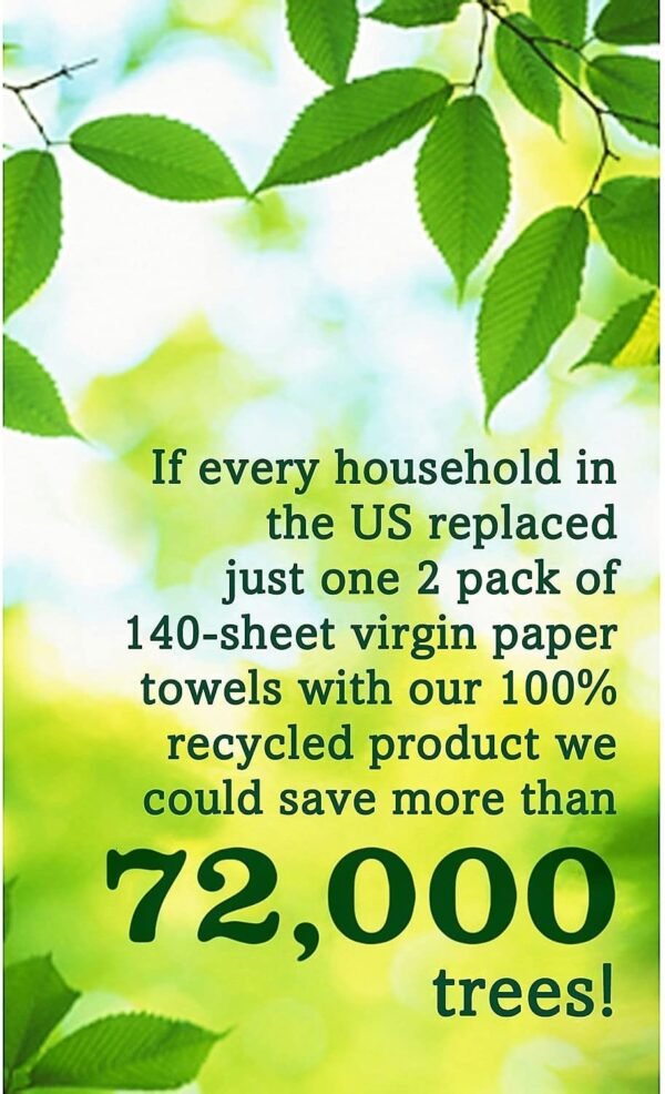 Seventh Generation Unbleached Paper Towels, 100% Recycled Paper, 6 Count, Pack of 4 - Image 3