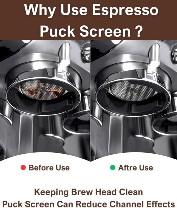 54mm Espresso Puck Screen, 0.8mm Thickness Stainless Steel Reusable Coffee Filter, Designed for Bottomless Portafilter Baskets, Enhances Espresso Extraction - Image 6