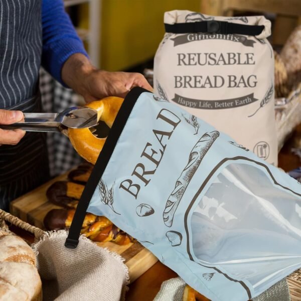 2 Packs Bread Bags for Homemade Bread, Zipper Reusable Bread Bags 17x12inch, Sourdough Bags with Transparent Window, Freezer Safe Bread Storage Bag, Bread Container Bread Loaf Bags - Image 7