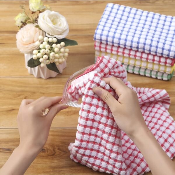 Oeleky Dish Towels for Kitchen 15x26 Inches, Pack of 8 Cotton Kitchen Towels for Drying Dishes, Absorbent Bar Mop Towels (Multi, 15x26 inches) - Image 3