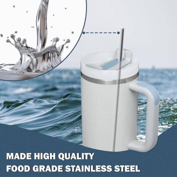 Stainless Steel Straws for Stanley 40oz - 6PCS metal replacement Straws with Cleaning Brush for Stanley 40oz Quencher Tumbler, Long Straws Reusable Drinking Accessories for Stanley Cup - Image 5
