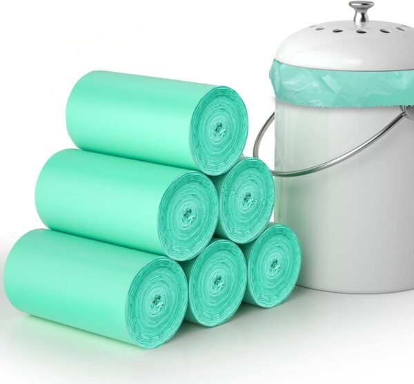 Compostable Trash Bags 1.2 Gallon 150 Packs,AYOTEE Small Compost Bags,Small Biodegradable Trash Bags Green Are Suitable For 1-2 Gallon And 4-8 Liter Small Trash bags can liner