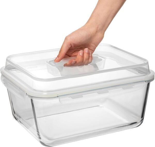 6500 ML / 220 oz / 28 Cup LARGE Glass Food Storage Container with Airtight Locking Lid. Ideal Storing food, Vegetables, Fruits. Baking Casserole, Lasagna, Roasting Turkey, Chicken BPA Free Oven Safe - Image 9