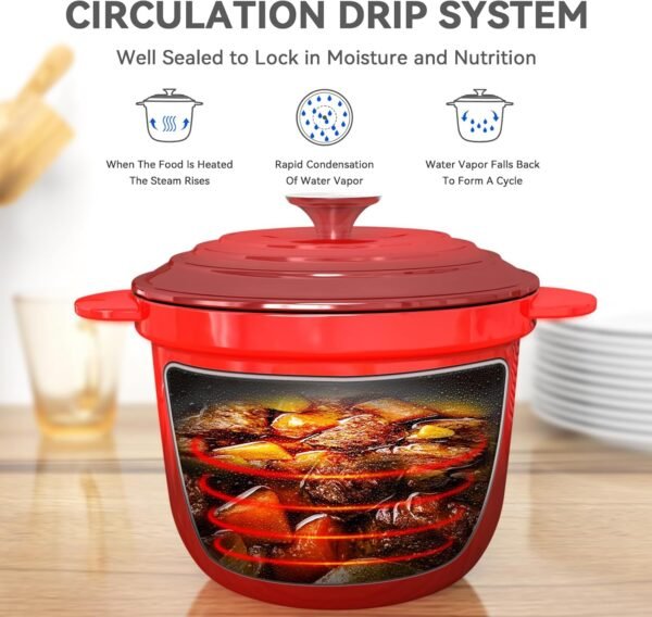 2 Quart Dutch Oven Pot with Lid, Enameled Cast Iron Dutch Oven, Cast Iron Pot for Cooking, Red - Image 3