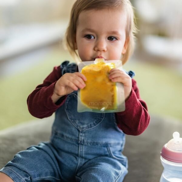 Momcozy Baby Food Maker for Puree Food Storage, Precise Capacity Squeeze Station, Save Time & Efficient, No Food Splashing, Baby Essentials, with 5pcs Reusable Portable Food Storage Bags for Outdoor - Image 9