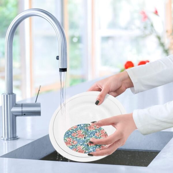 Rose Floral Kitchen Sponges Spring Summer Flower Cleaning Dish Sponges Non-Scratch Natural Scrubber Sponge for Kitchen Bathroom Cars, pack of 3 - Image 6