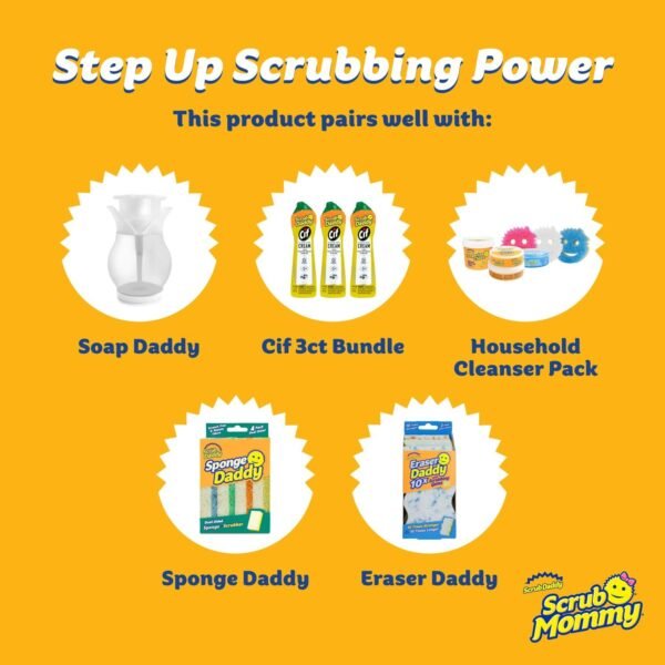 Scrub Daddy Scrub Mommy Sponges - Dish Scrubber + Non-Scratch Cleaning Sponges Kitchen, Bathroom + Multi-Surface Safe - Dual-Sided Dish Sponges for Scrubbing - Online Exclusive (3 Count) - Image 7