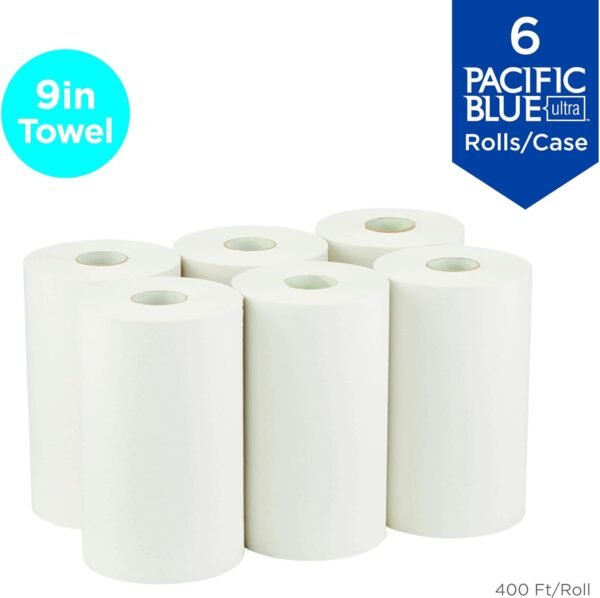 Pacific Blue Ultra 9" Paper Towel Roll (Previously Branded SofPull) by GP PRO (Georgia-Pacific), White, 26610, 400 Feet Per Roll, 6 Rolls Per Case - Image 4