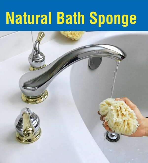 Natural Bath Sponge 4in Ultra Soft Premium Sea Wool Sponge Soft on Tender Skin, Biodegradable, 2pk - Image 3
