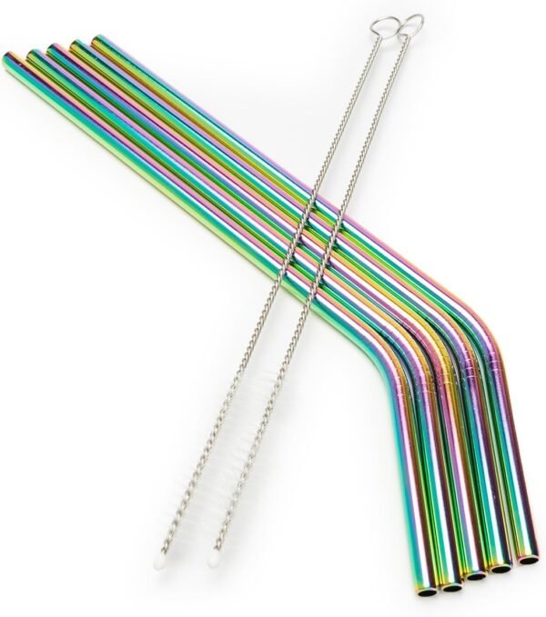 Stainless Steel Straws Iridescence Colors, Fits 30 oz Tumbler, Extra Long Reusable Ecofriendly - Image 5