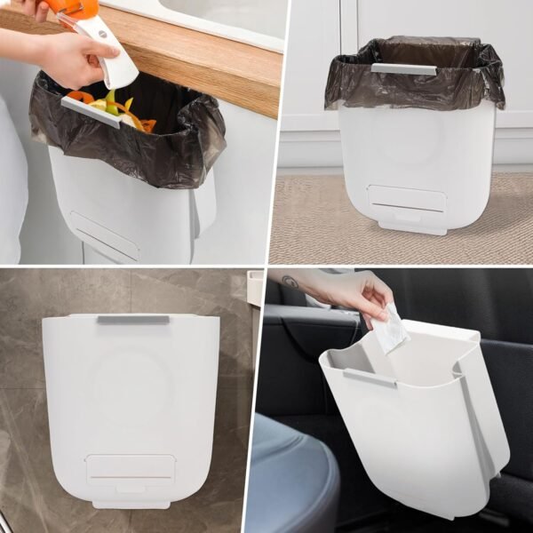 1.8 Gallon Compost Bin Kitchen for Kitchen Counter/Sink, Hanging Trash Can, Small Trash Can for Home/Bathroom/Cupboard/Outdoor/Camping/RV(White,40 Compostable Trash Bags) - Image 7
