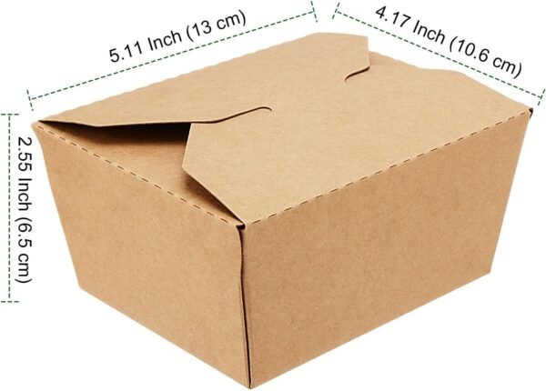 PINGEUI 60 Pack Kraft Food Containers, 30 oz Kraft Paper Brown Take Out Lunch Meal Food Packaging Boxes Leak and Grease Resistant to Go Containers for Catering Restaurant Picnic Party - Image 2