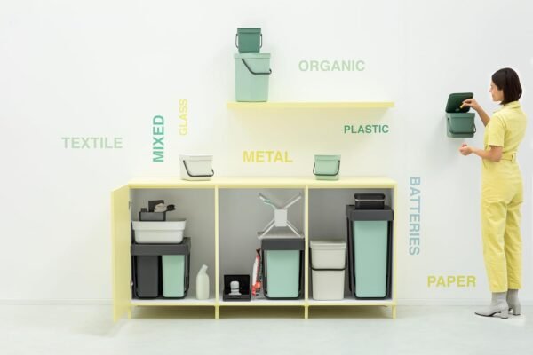 Brabantia Sort & Go Food Trash Can (1.6 Gal/Fir Green) Small Countertop Kitchen Compost Caddy with Handle & Removable Lid, Easy Clean, Fixtures Included for Wall/Cupboard Mounting - Image 11