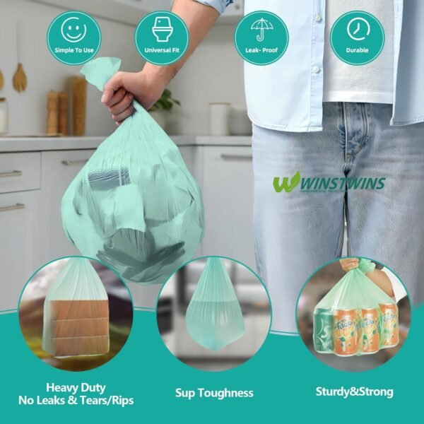 4-6 Gallon Small Trash Bags Biodegradable,Easy-Tearing 4 Gallon Trash Bag,Sturdy&Thick Small Garbage Bags,Unscented Bathroom Trash Bags for Kitchen, Bathroom,Bedroom,Office,110 Counts - Image 4