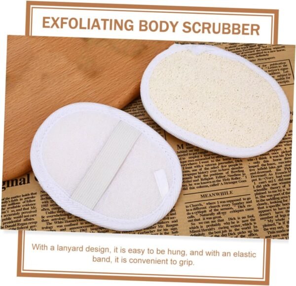 CANIGHT 4 Pcs Bath Towel Natural Loofah Pads Bath Loofahs Sponge Natural Loofah Sponge Loofah Body Scrubbers Face Scrubbers Loofah Dish Sponge Natural Sponge Loofah Sponge Pads Beige - Image 5