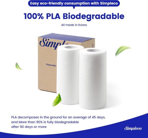 Roll Type Dish Sponge Scrubber Sheets – Plant-Based Sponges for Dishes – Paper Towel Format Sheets – Eco-Friendly Disposable Cleaning Sponge Sheets – Biodegradable and Compostable – 2-Roll - Image 6